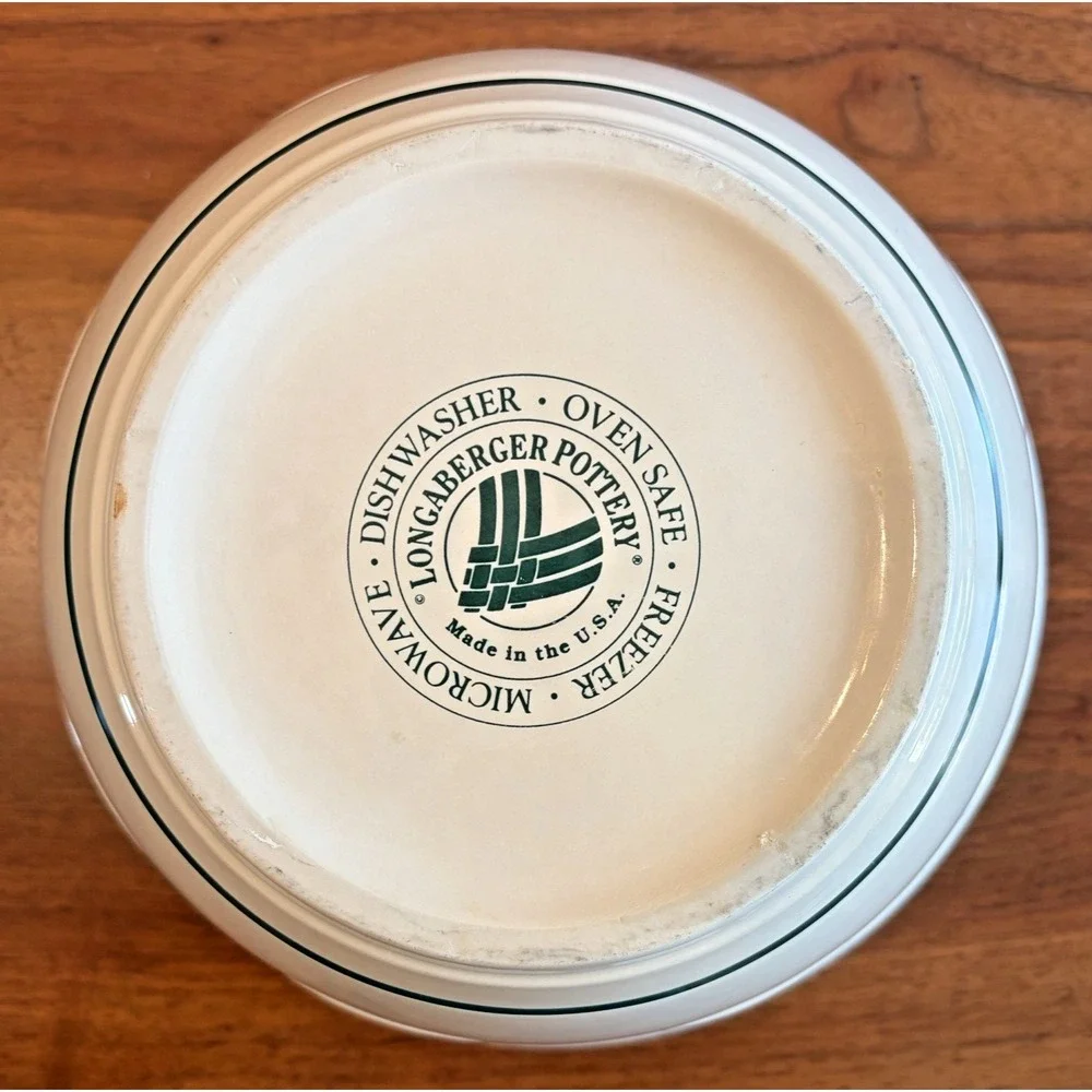 Longaberger Pottery Green Woven Traditions Large 10